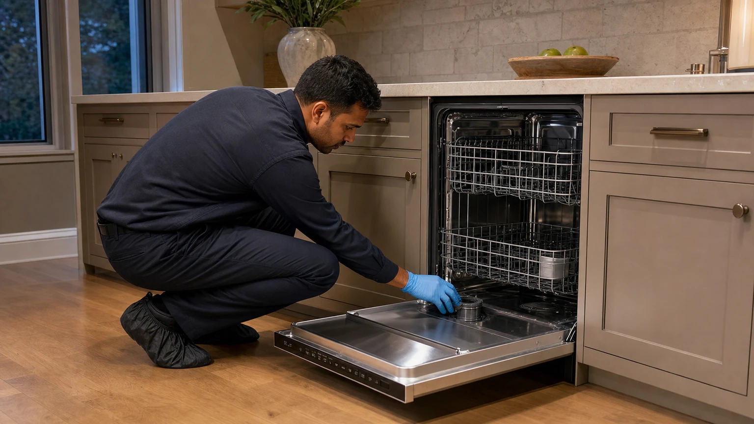 Panel-ready dishwasher diagnostic visit in Gladwyne
